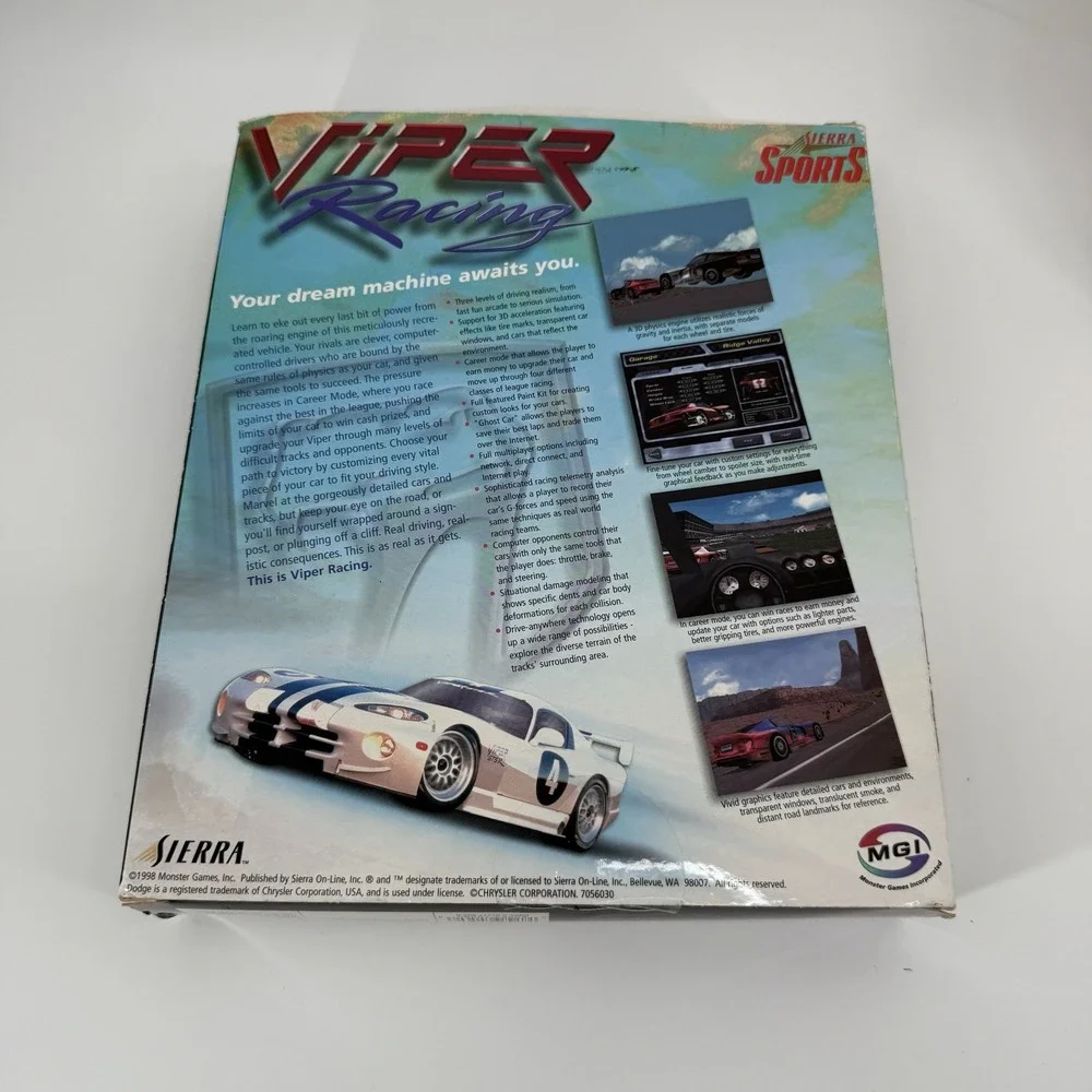 Viper Racing Big Box (PC, 1998) Complete